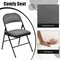 Costway Set of 2 Folding Chairs Fabric Upholstered Padded Seat Metal Frame Home Office